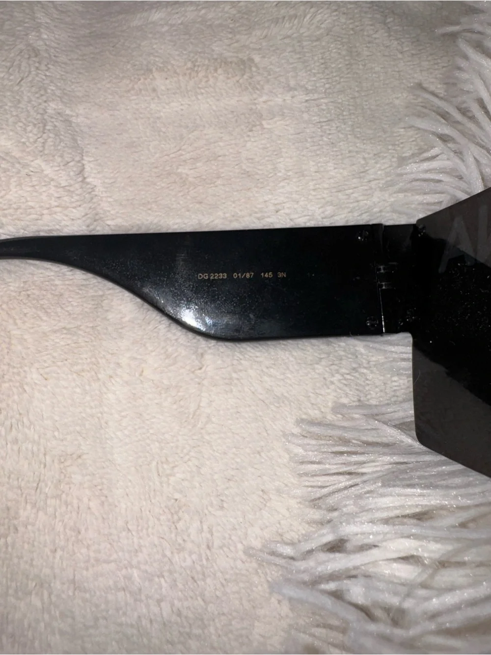 Dolce & Gabbana Black Shield Sunglasses with White Logo